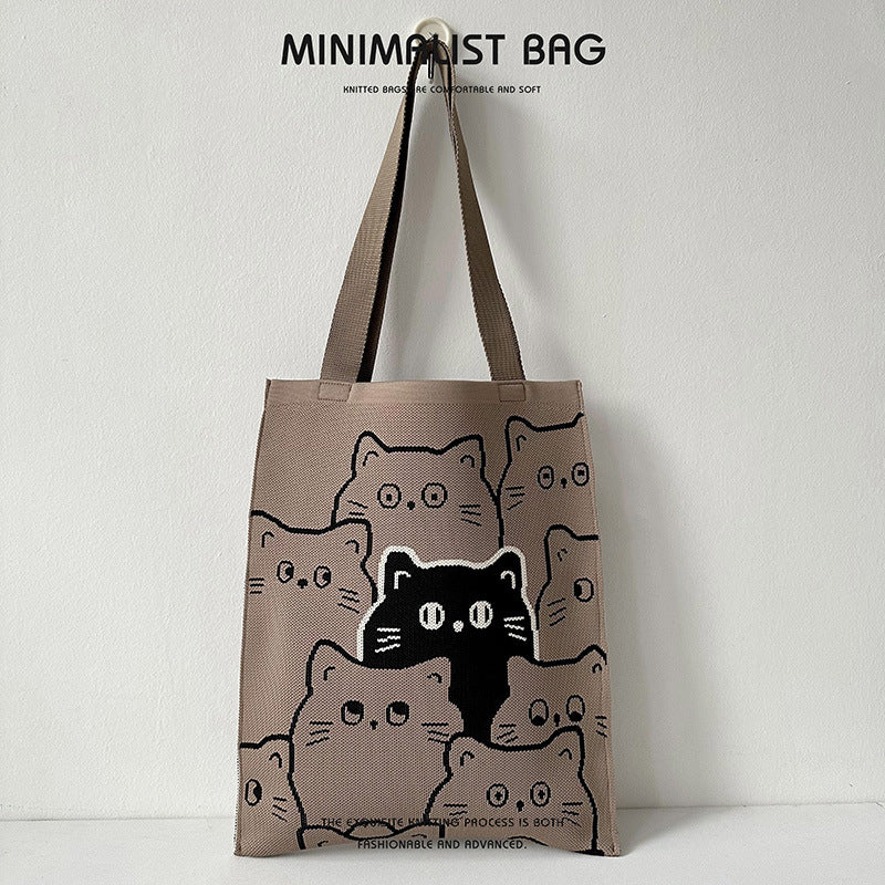 Panda-Cat Knitted Shoulder Bag - Image 15
