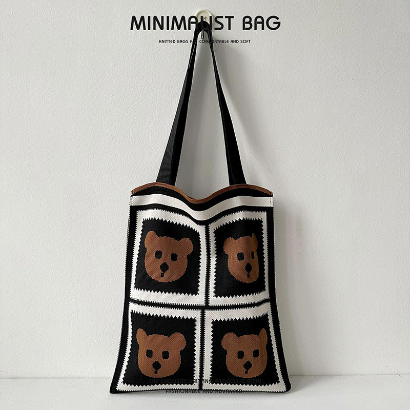 Panda-Cat Knitted Shoulder Bag - Image 20