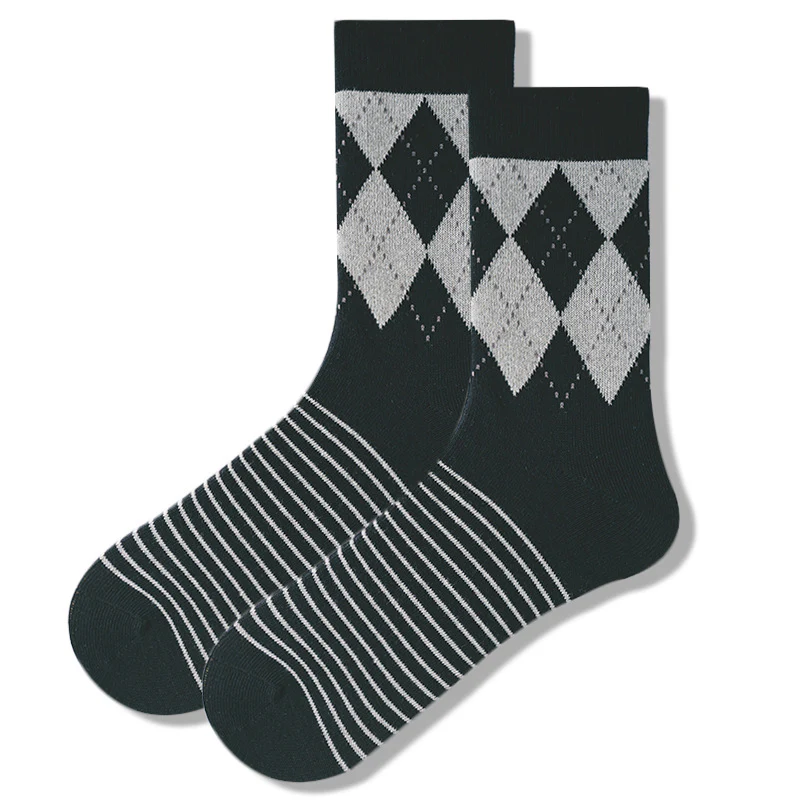 Plaid Men's Socks Tube Socks Cotton Socks - Image 5
