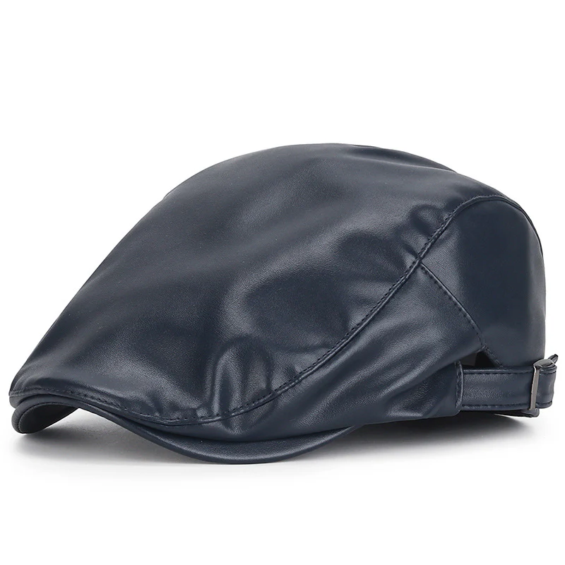 PU leather beret casual cap - Image 7