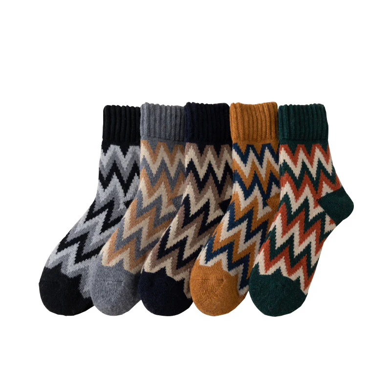 Socks Extra Thick Men's Mid-Calf Length Sock Autumn and Winter Thickened Warm Retro Socks - Image 3
