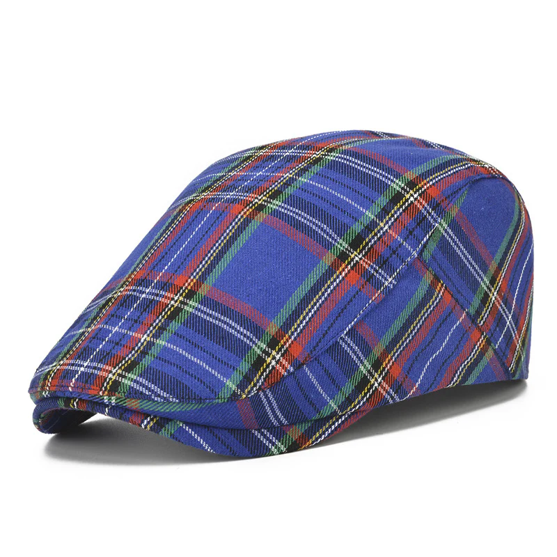 Autumn plaid beret men - Image 3