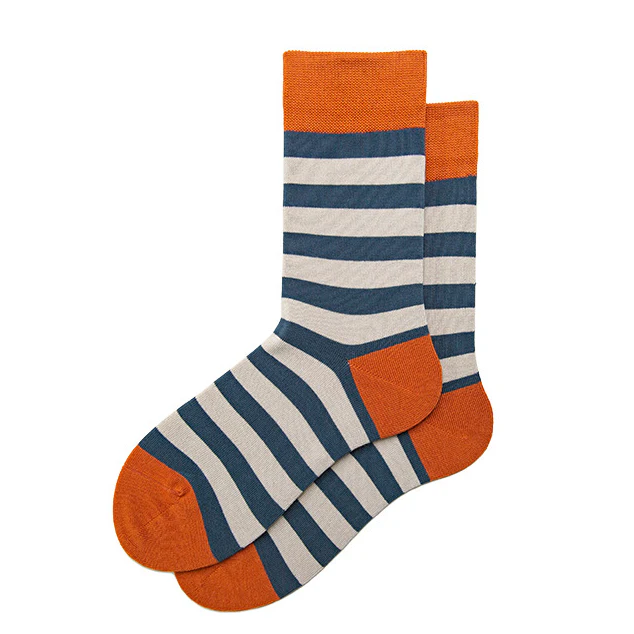 Striped Mid-Calf Length Socks Men's Cotton Socks - Image 2
