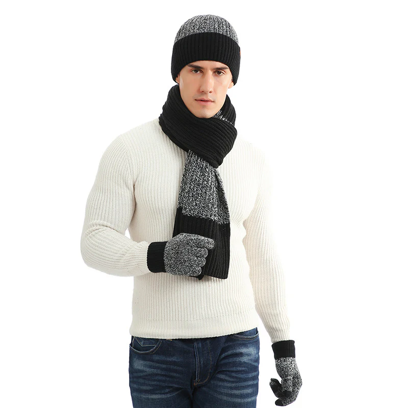 Thermal Suit Men's and Women's Hats Scarf Gloves Three-Piece Set - Image 4