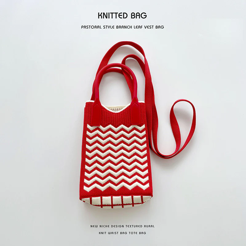 Vintage Diamond Knit Crossbody Phone Bag - Image 11