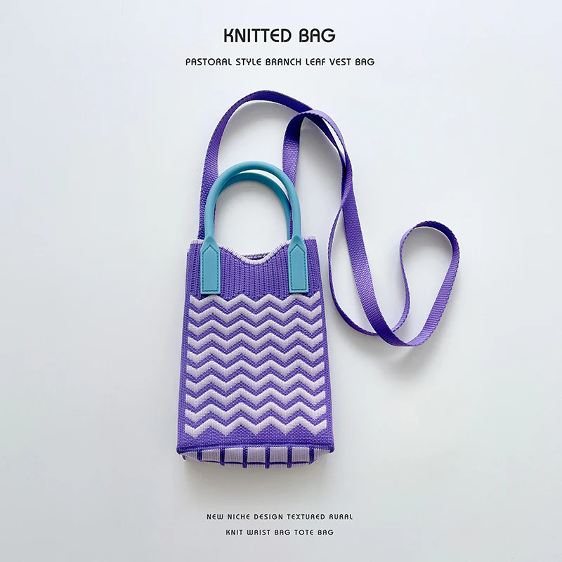 Vintage Diamond Knit Crossbody Phone Bag - Image 28