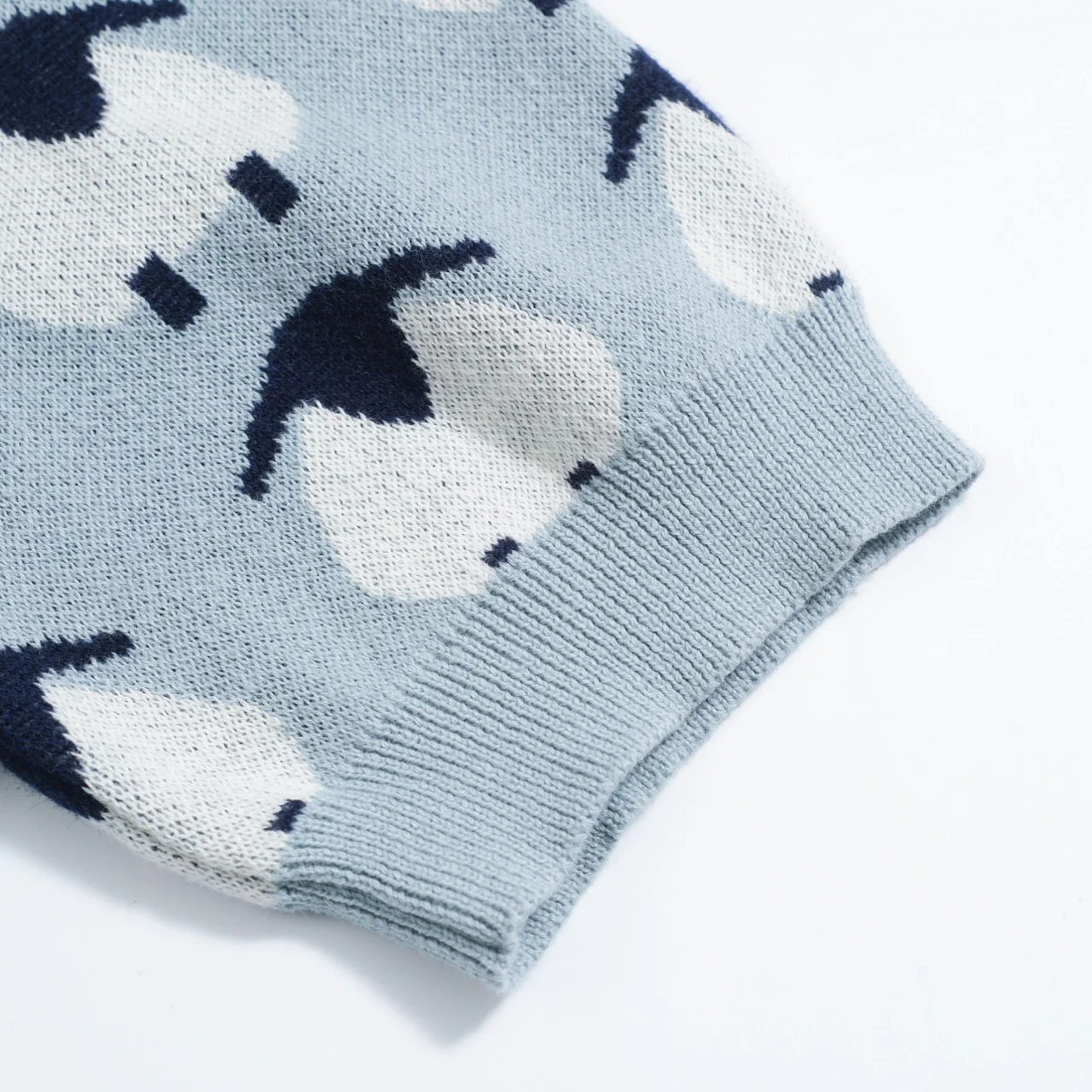Women’s Blue Sheep Knit Tee – Playful Pastel Pullover-Cropped Length - Image 5