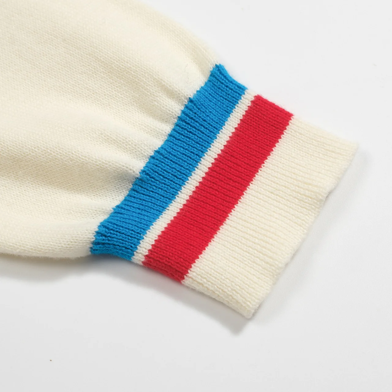 Women cream white striped jacquard knitwear - Image 5