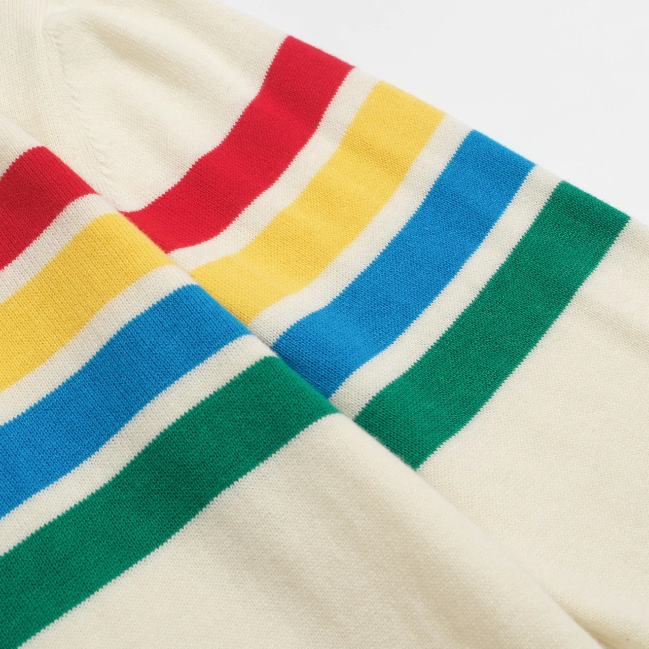 Women cream white striped jacquard knitwear - Image 7