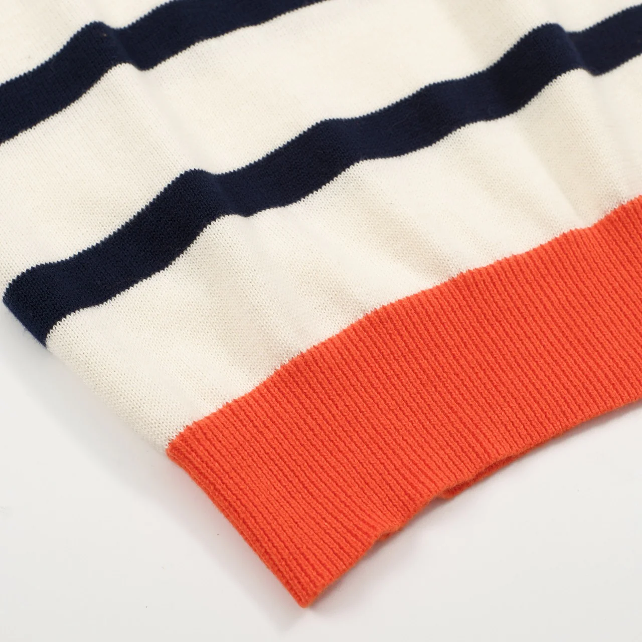 Women’s French Stripe Knit Tee – Pink Heart Embroidery & Colorblock Trim - Image 6