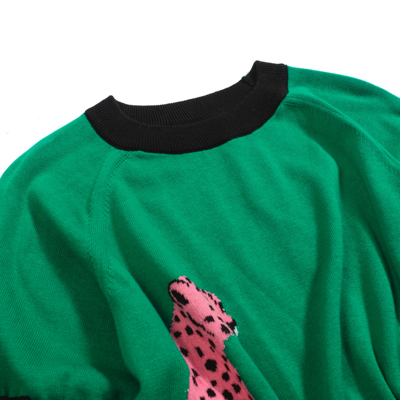 Women’s Green Leopard Print Knit Set with Pink Leopard Graphic - Image 11