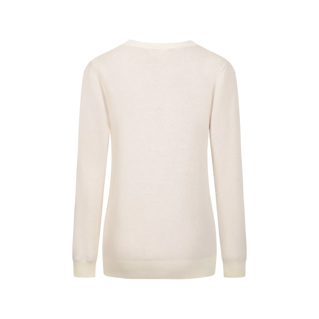 Women retro cream white cherry jacquard knitwear - Image 3