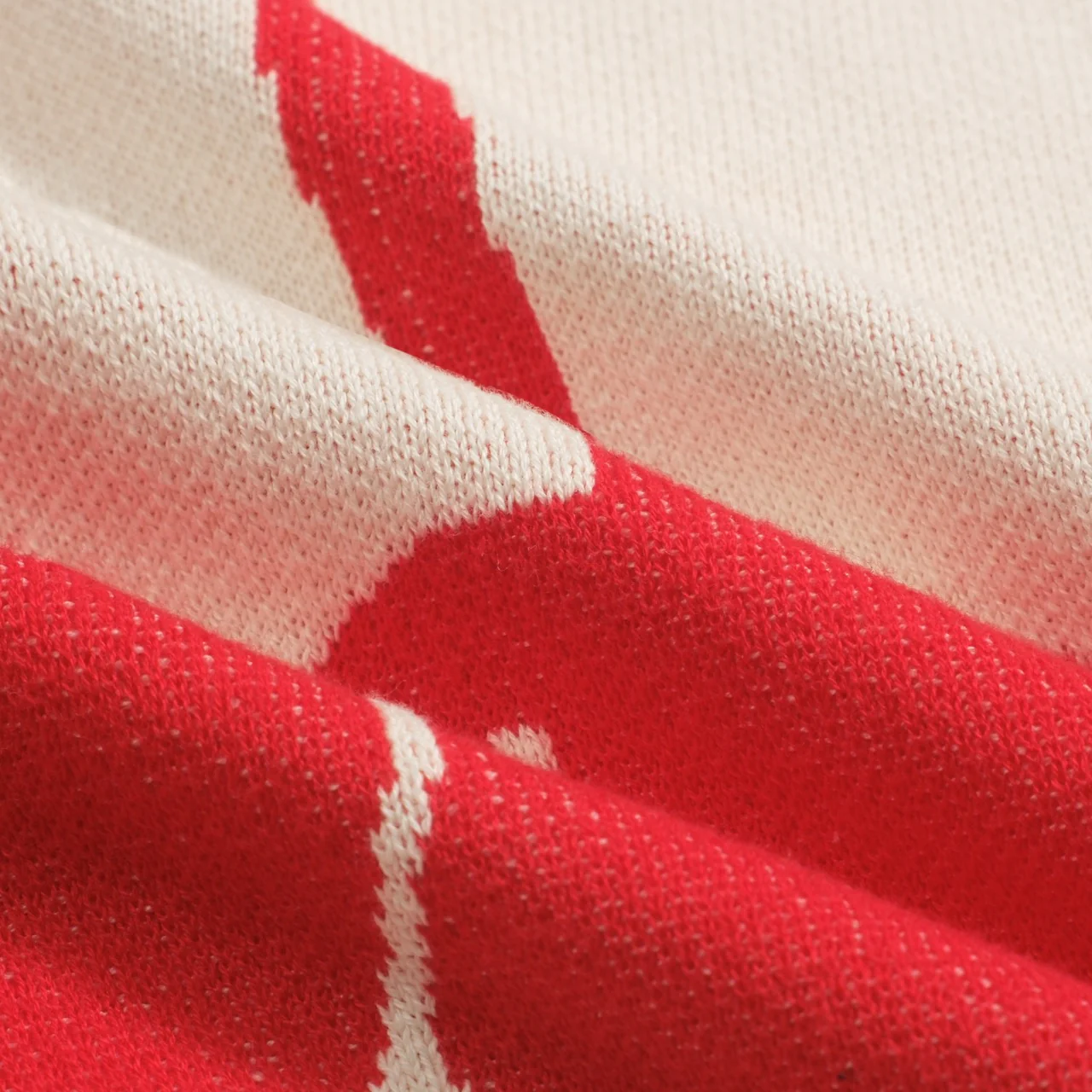 Women retro cream white cherry jacquard knitwear - Image 9