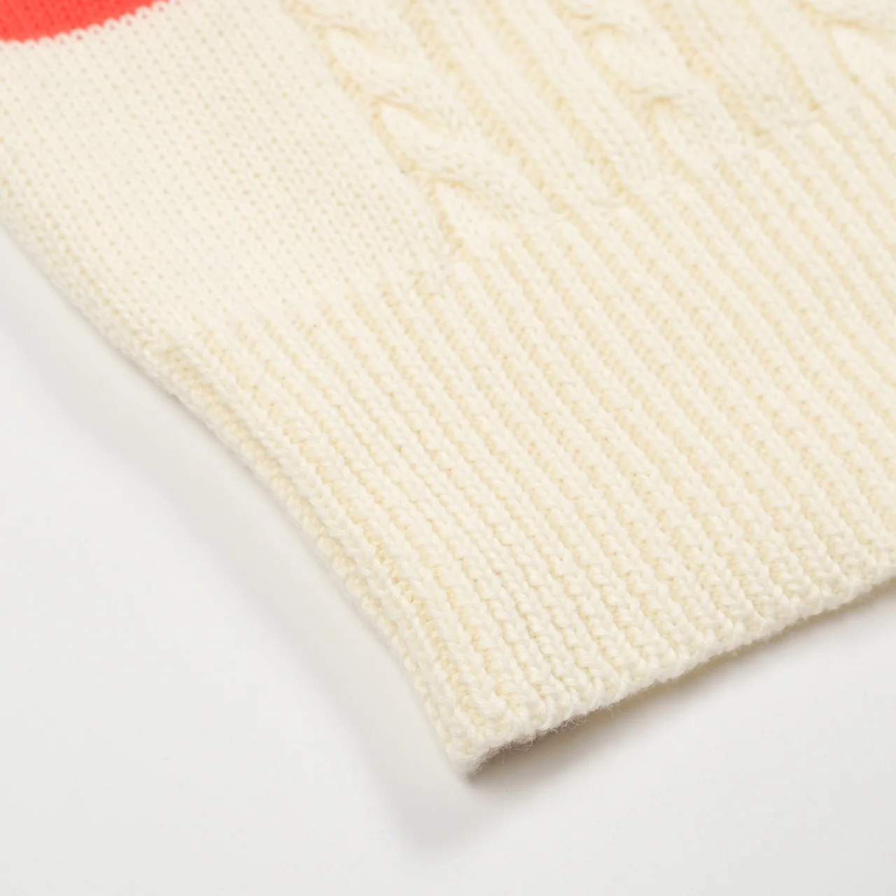 Women retro cream white twisted knit jacquard knitwear - Image 5