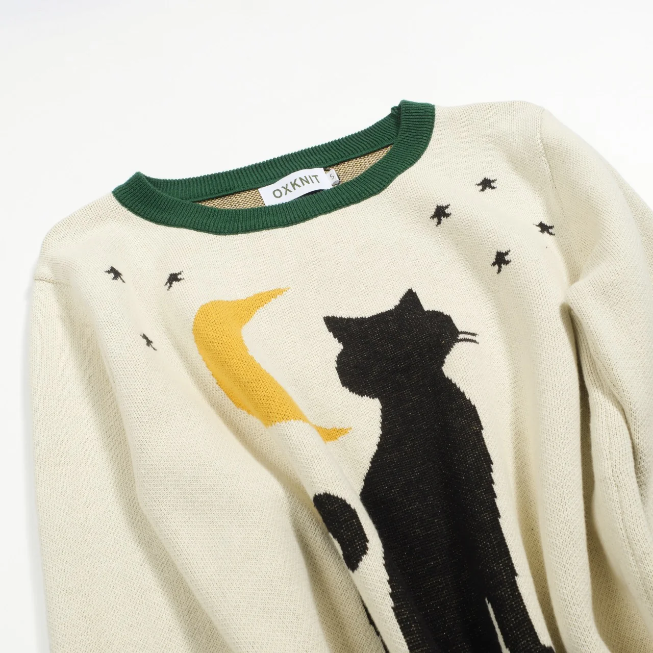 Women's apricot night cat vintage knitwear - Image 8