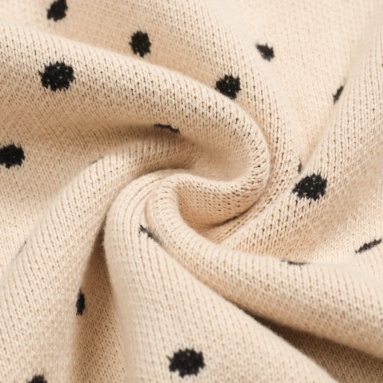 Women's apricot polka dot bird vintage knit T-shirt - Image 10
