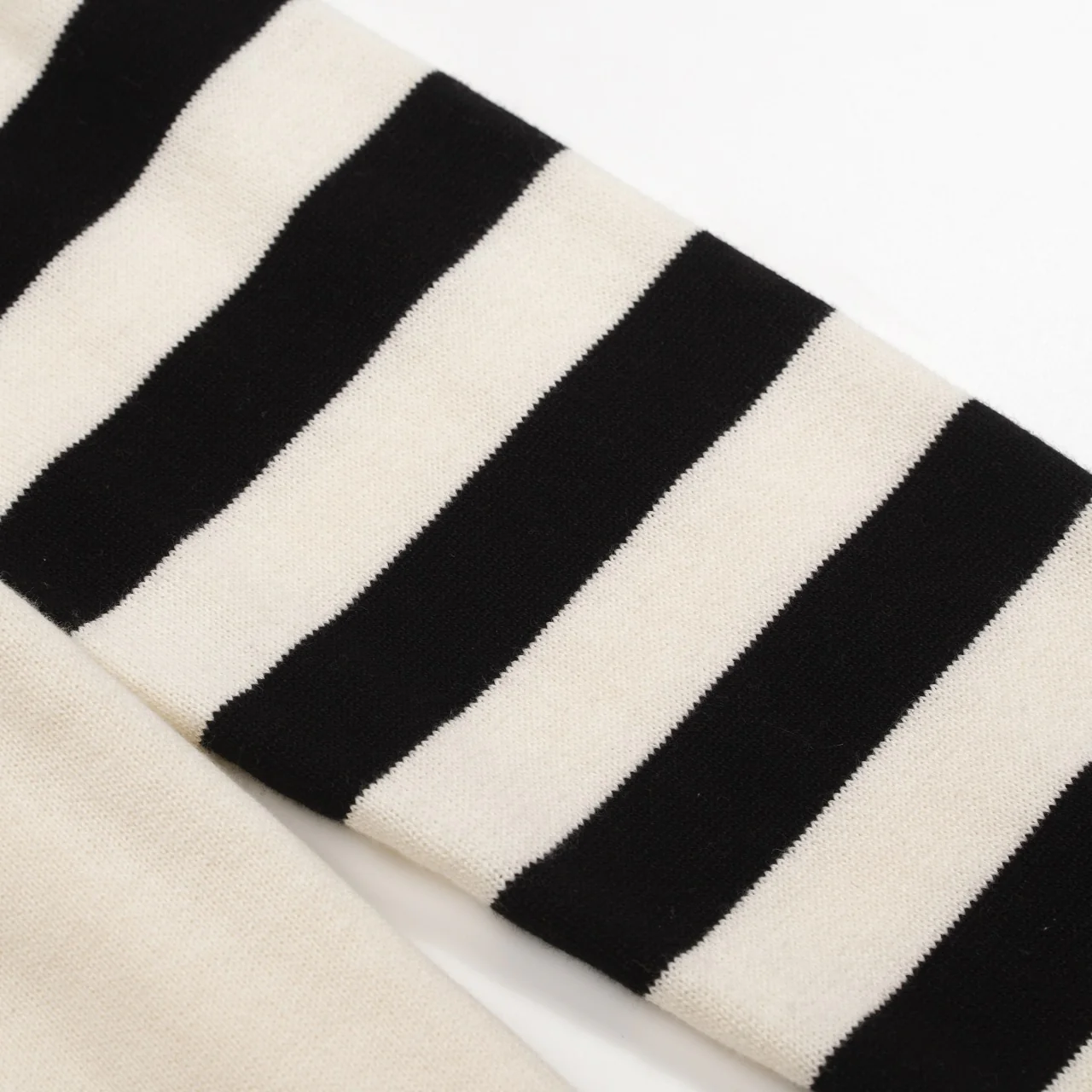 Women's Apricot White Embroidered Stripes Classic Vintage Jacquard Knitwear - Image 10