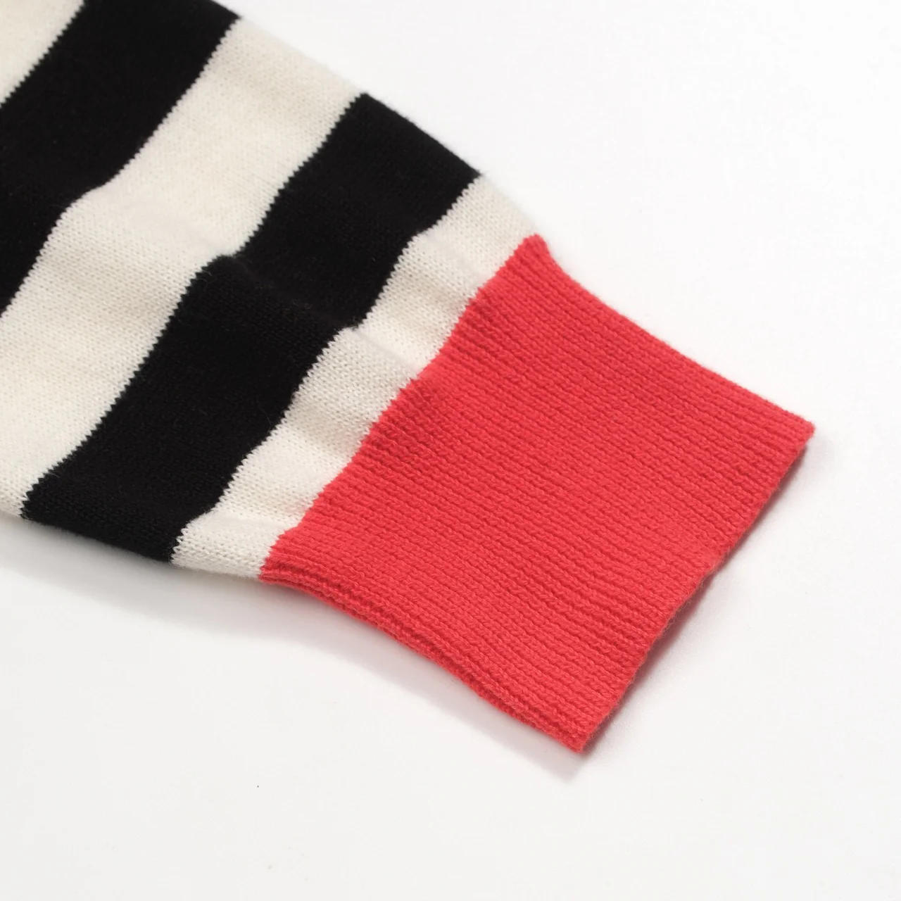 Women's Apricot White Embroidered Stripes Classic Vintage Jacquard Knitwear - Image 6