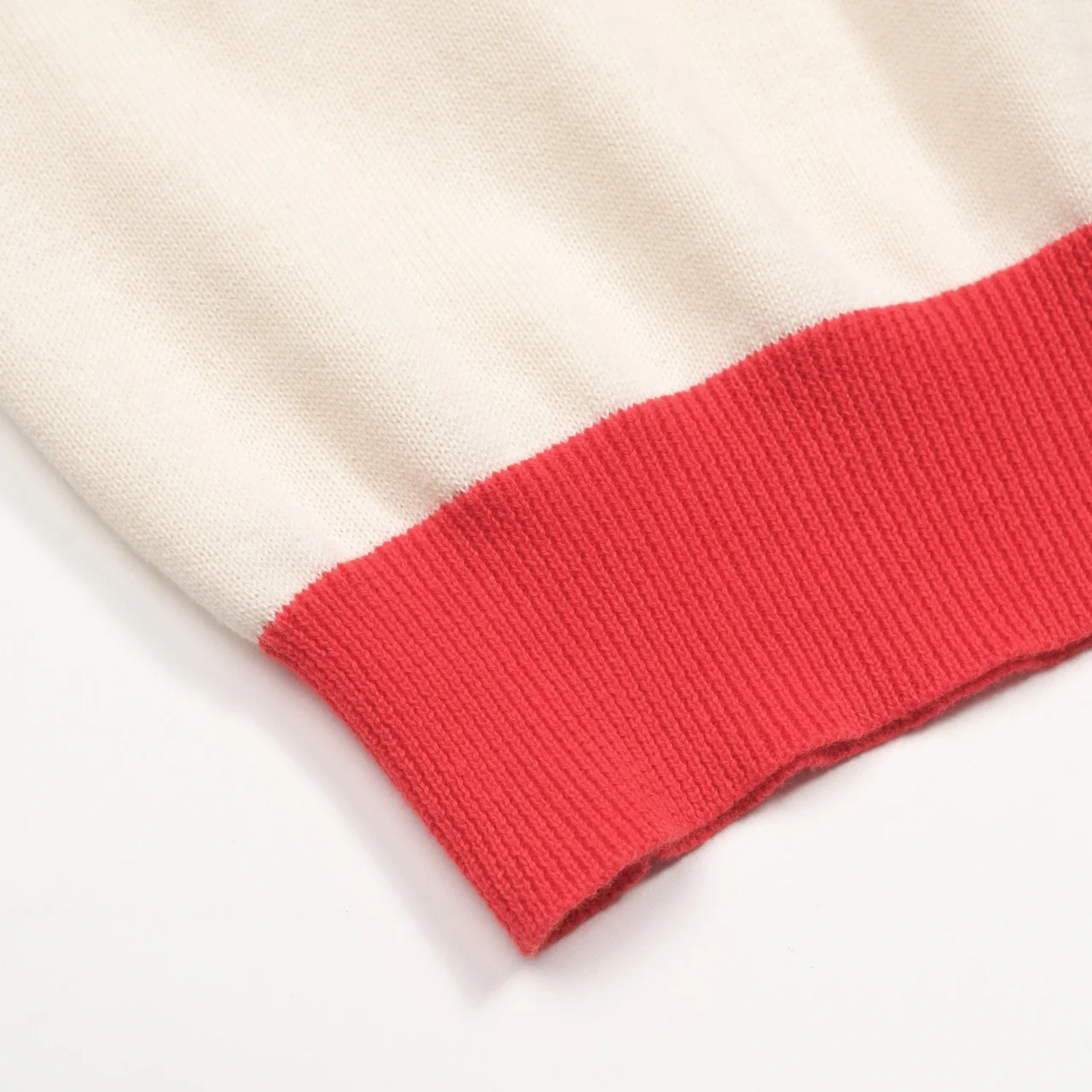 Women's Apricot White Embroidered Stripes Classic Vintage Jacquard Knitwear - Image 7
