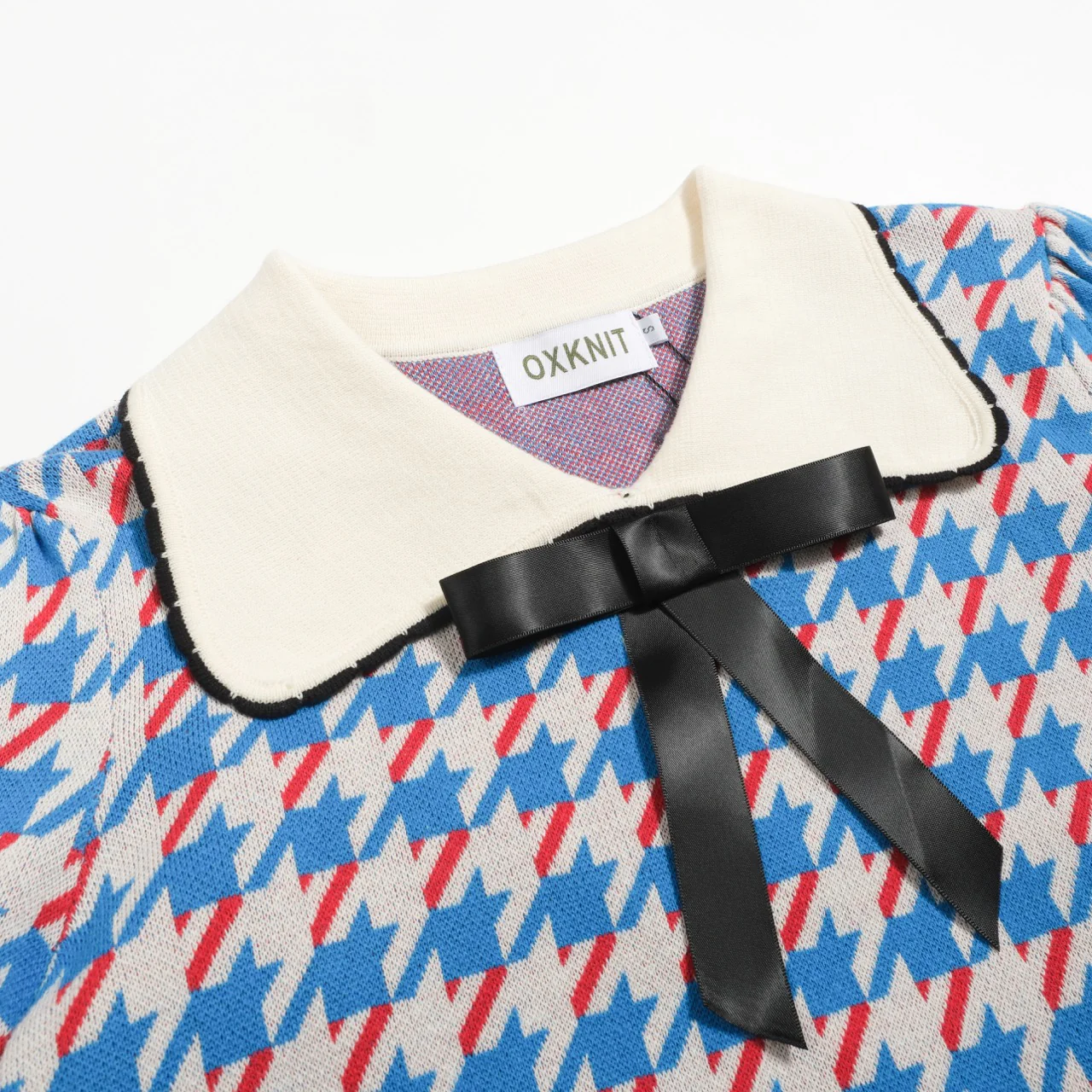 Women's bird pliers vintage puff-sleeve knitwear - Image 4
