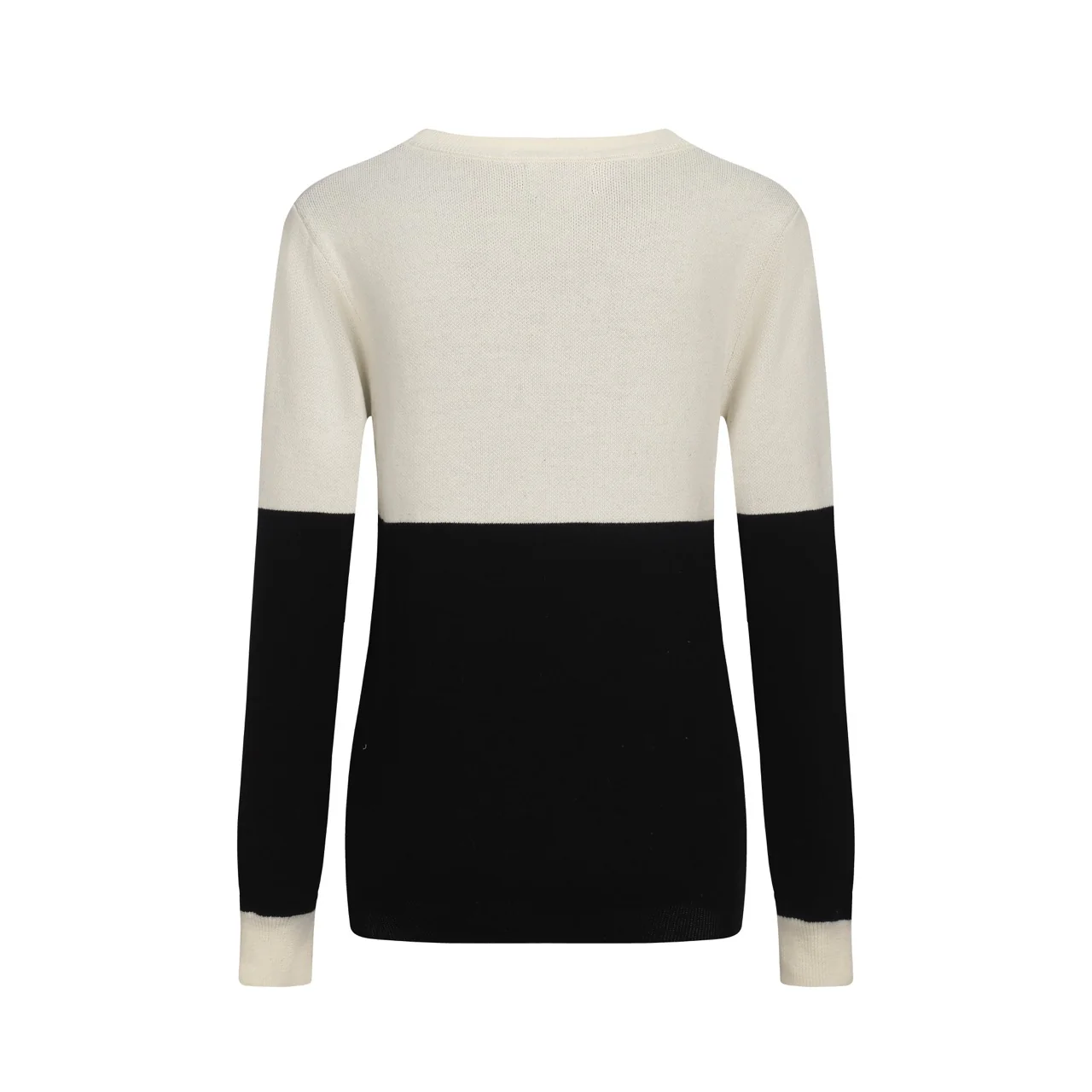 Women's black and white collage cat jacquard vintage knitwear - Image 3