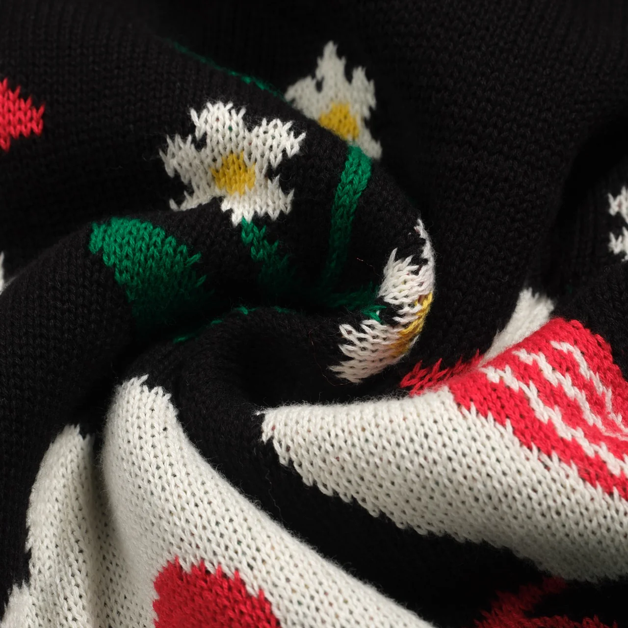 Women's black bird vintage bubble sleeve knitwear - Image 10