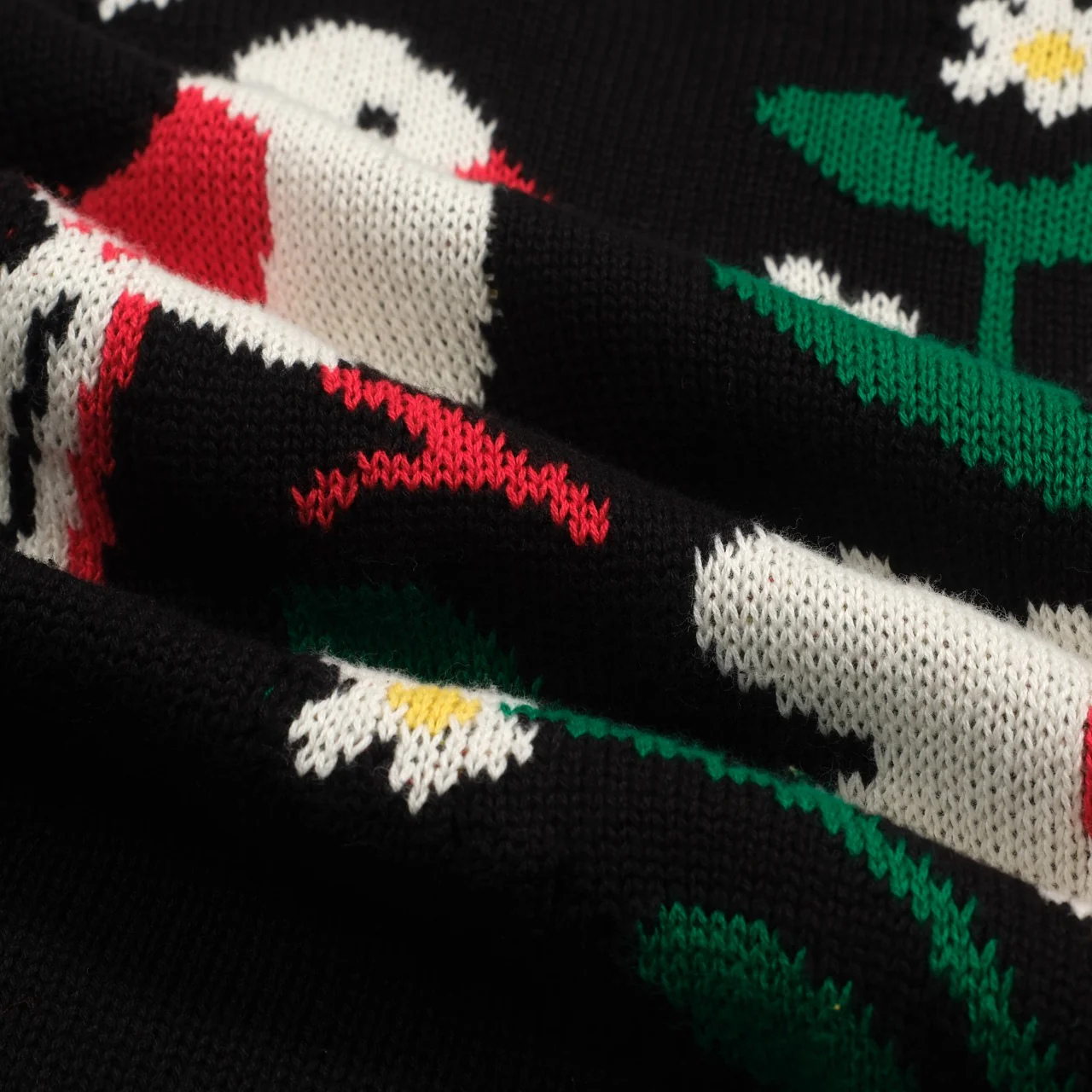 Women's black bird vintage bubble sleeve knitwear - Image 9