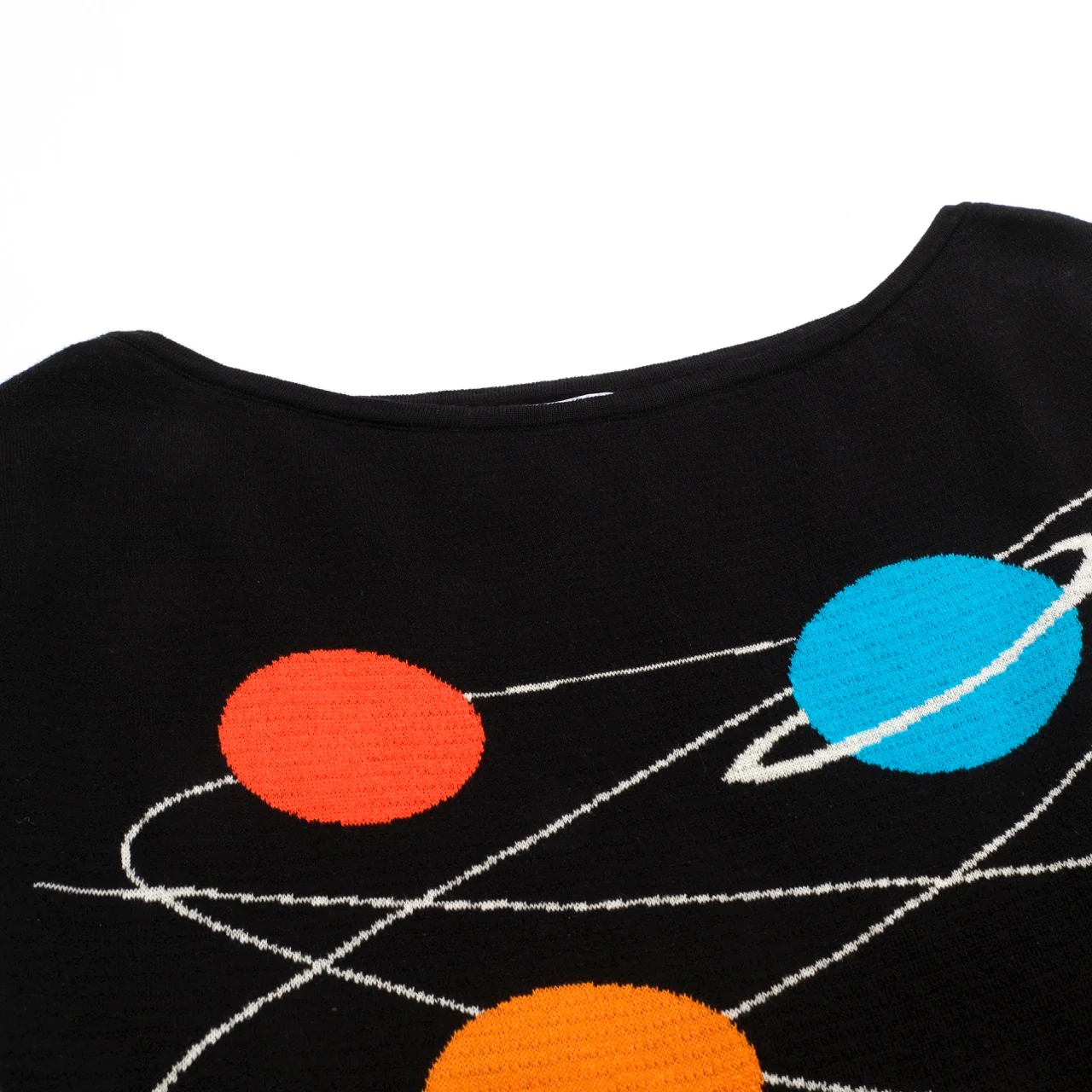 Women's black cross shoulder knit T-shirt - short version size - Image 4