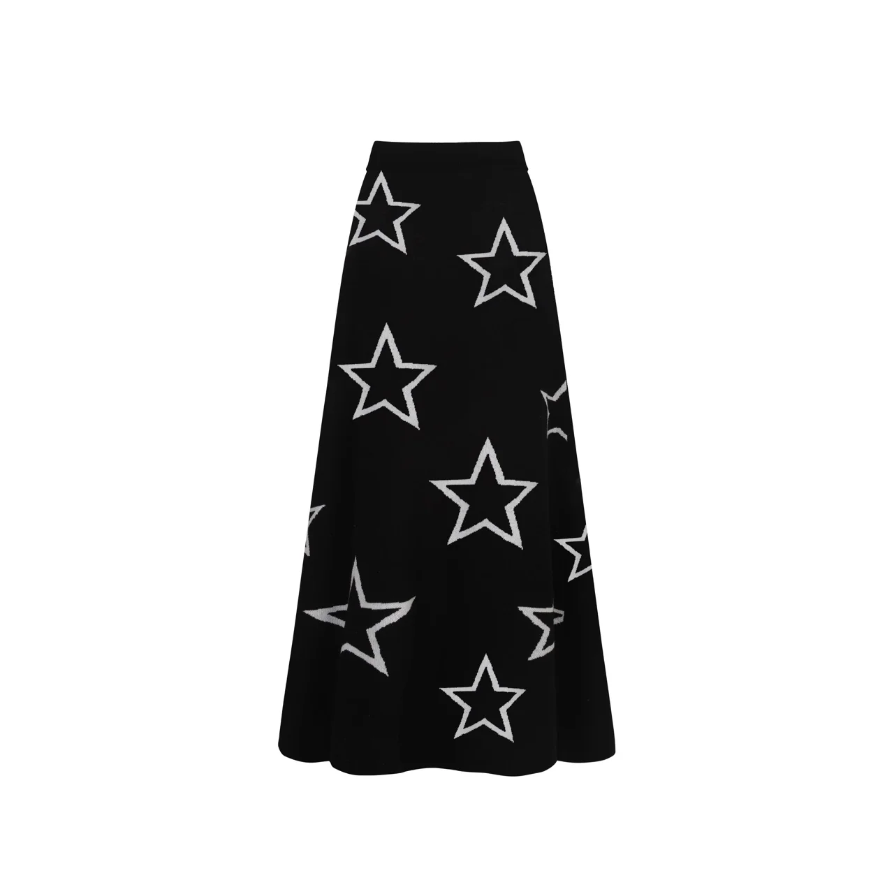 Women's black heart star vintage knit skirt - Image 3
