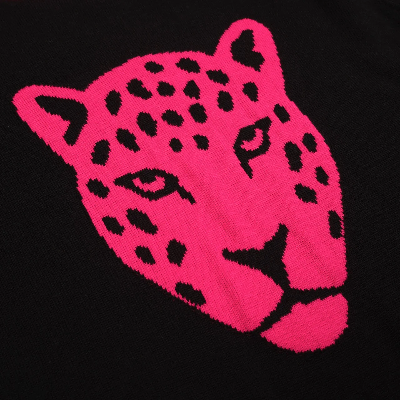 Women's black leopard jacquard vintage knitwear - Image 2
