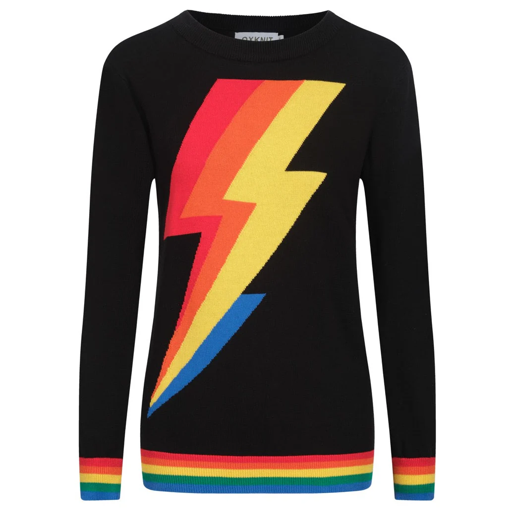 Women's Black Lightning 1970s jacquard knitwear