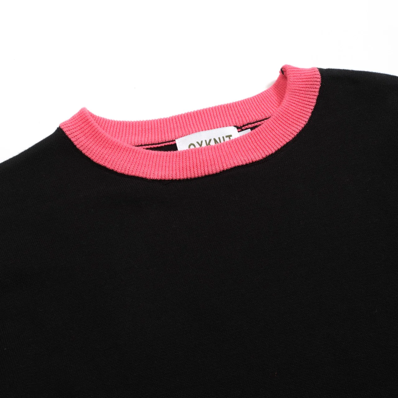 Women's black love jacquard bubble sleeve knitwear - Image 4