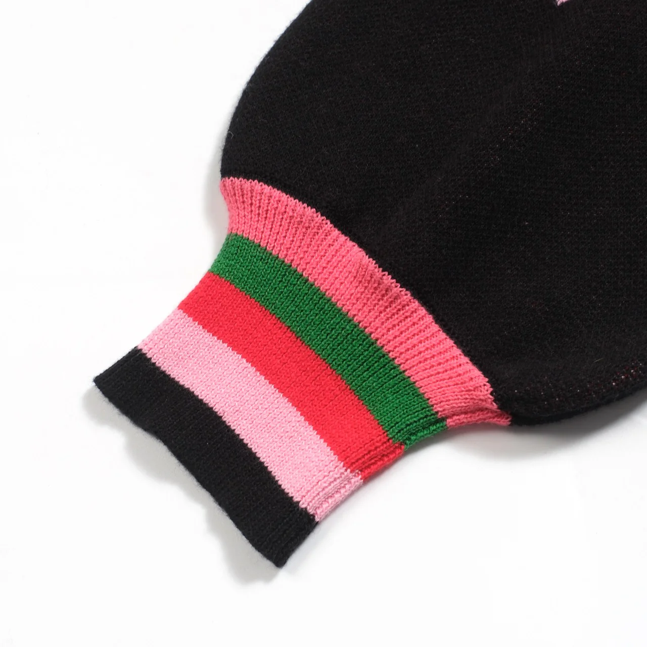 Women's black love jacquard bubble sleeve knitwear - Image 5