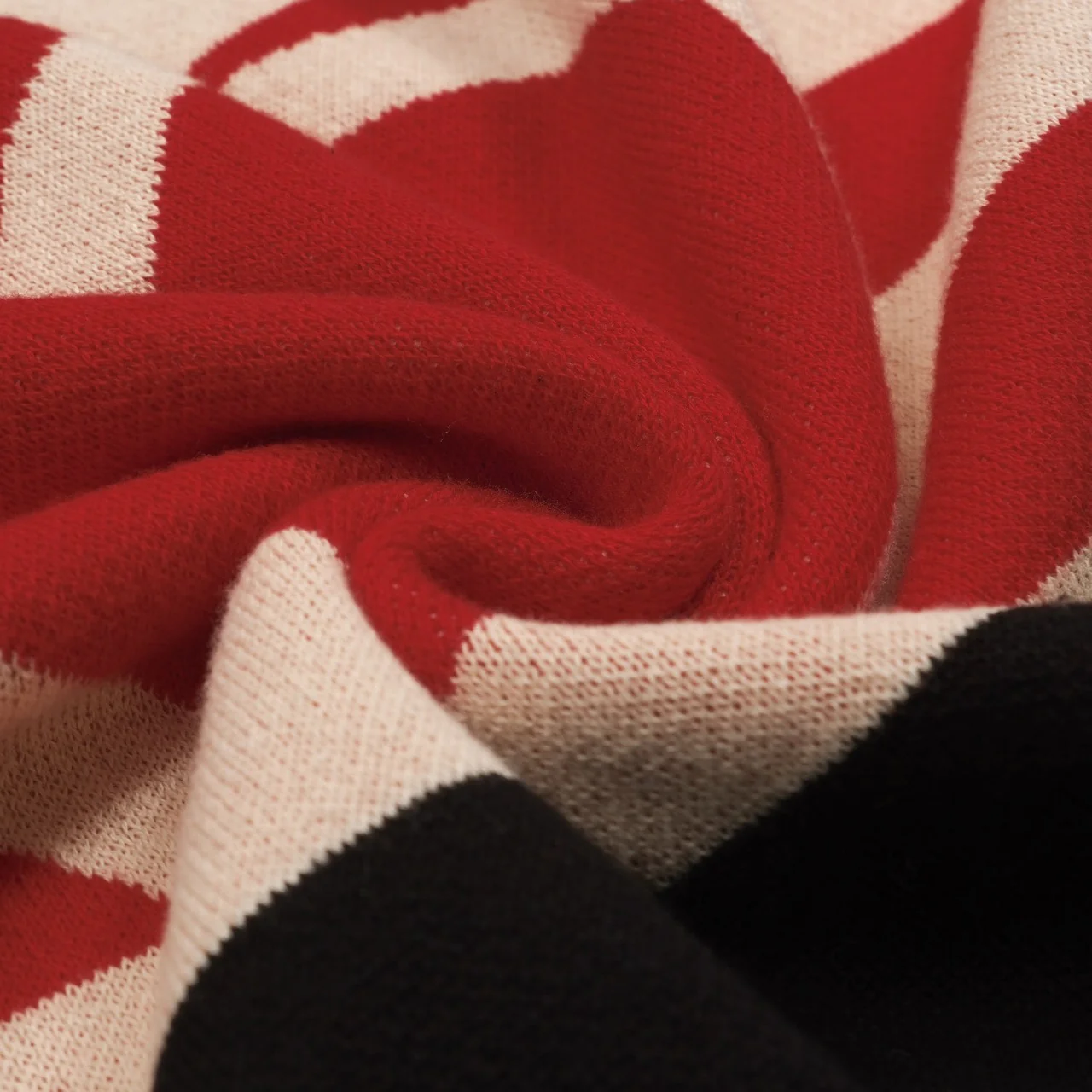 Women's black love stripe vintage jacquard knitwear - Image 10