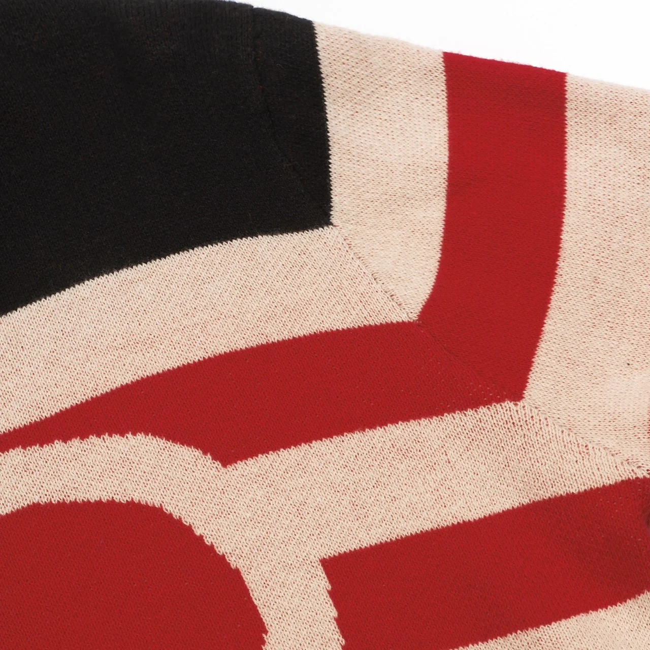 Women's black love stripe vintage jacquard knitwear - Image 5
