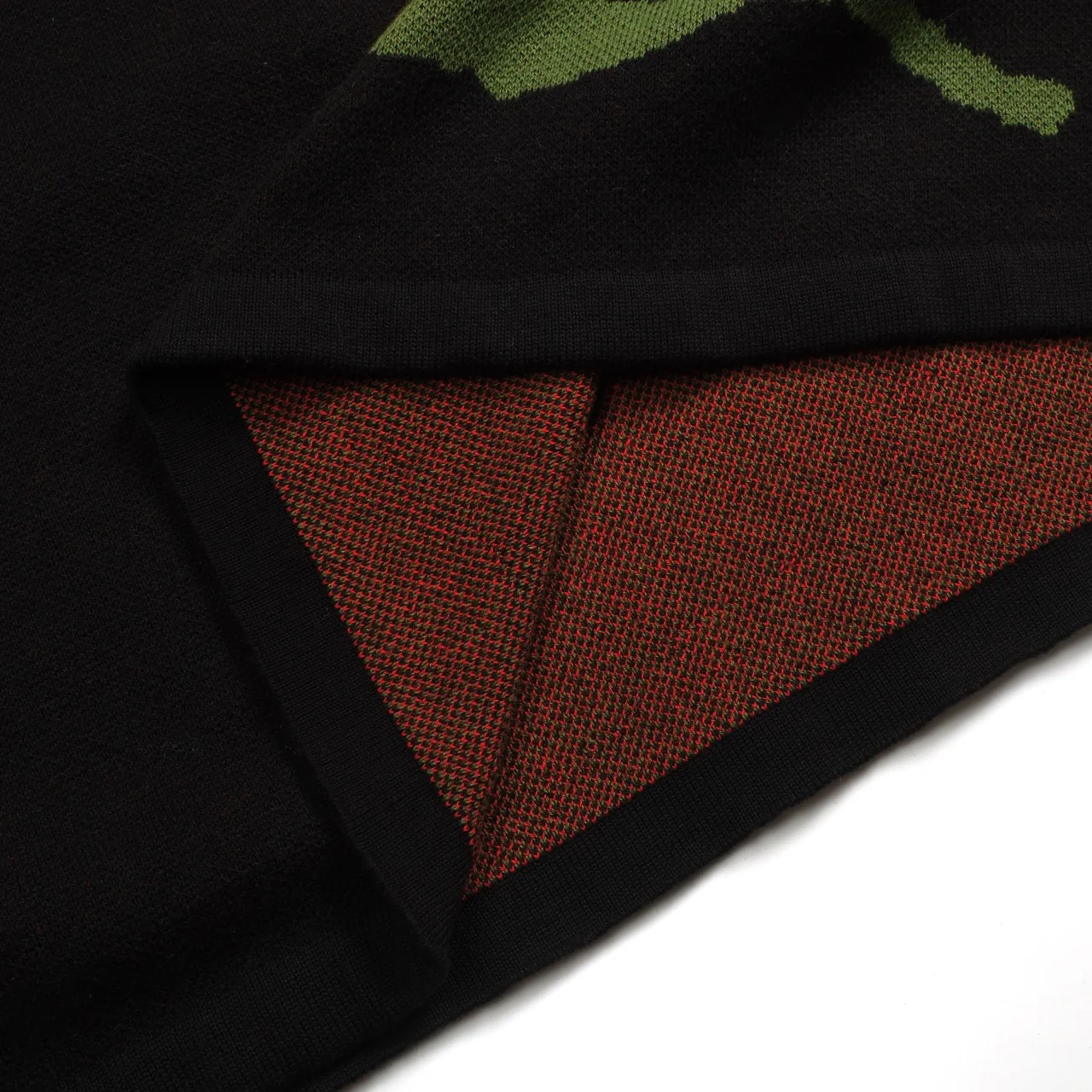 Women's black retro rose art jacquard knit skirt - Image 6