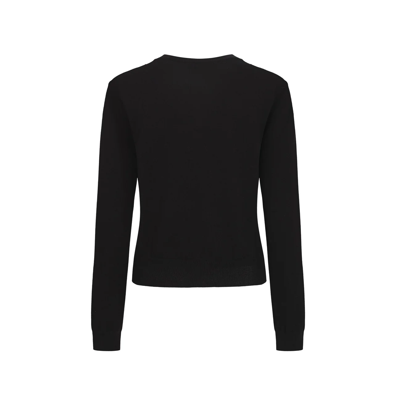 Women's black rose embroidered knit cardigan - Cropped Length - Image 3