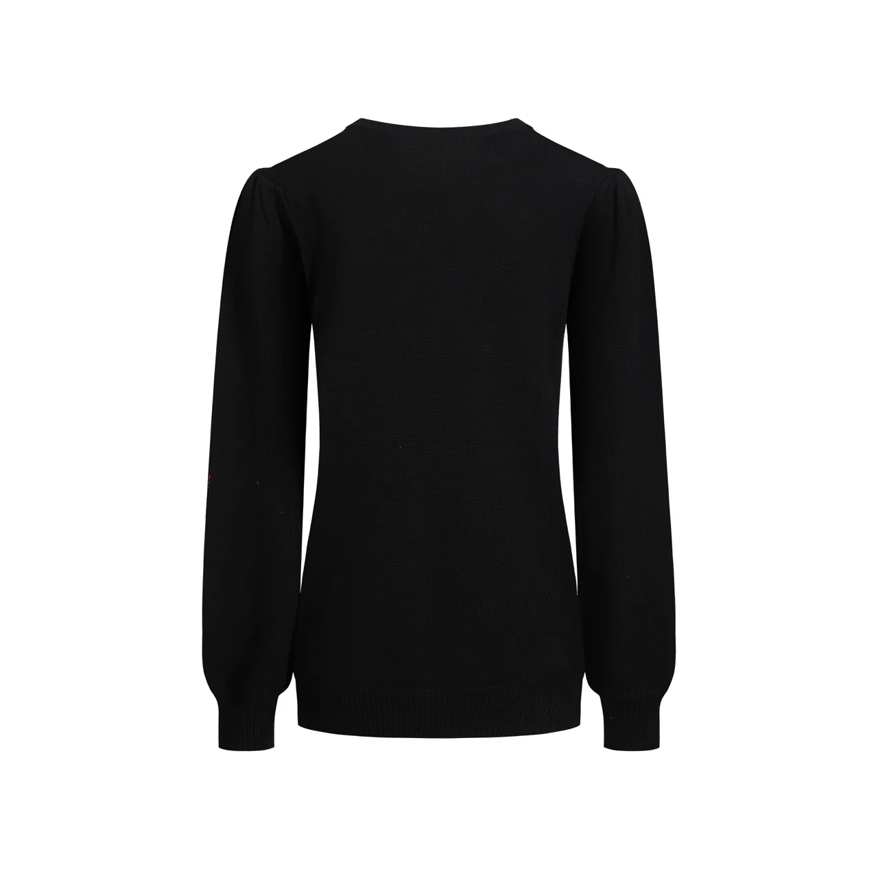 Women's black rose vintage bubble sleeve knitwear - Image 3