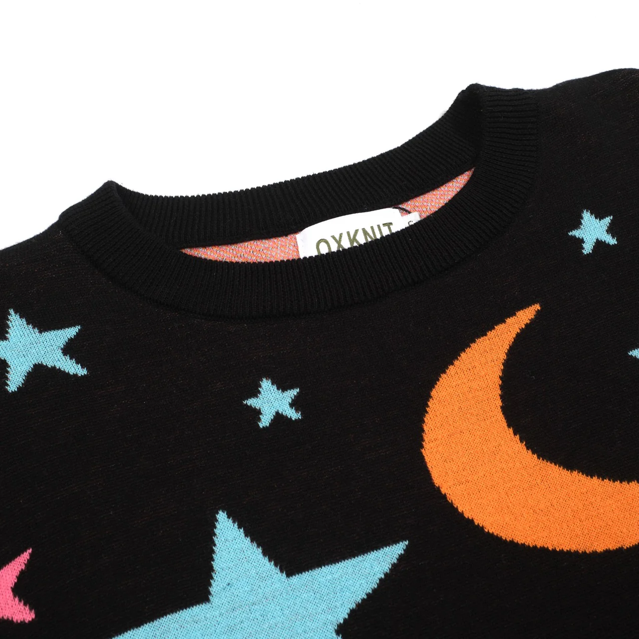 Women's black star moon jacquard knitwear - Image 4