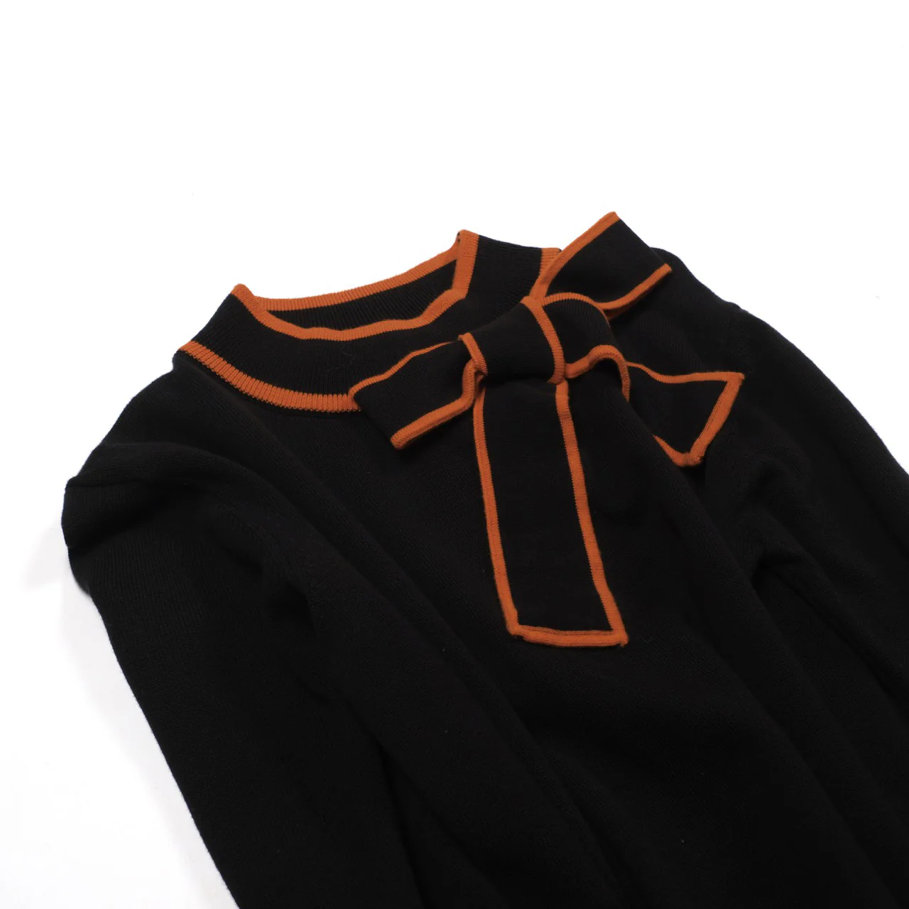 Women's black street art retro fashion knit polo shirt - Image 10