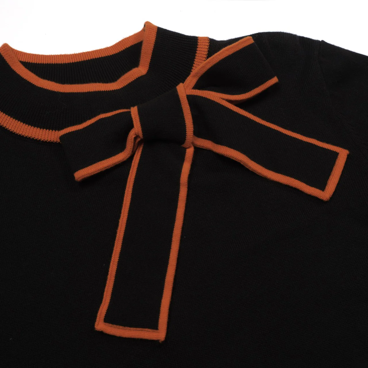Women's black street art retro fashion knit polo shirt - Image 3