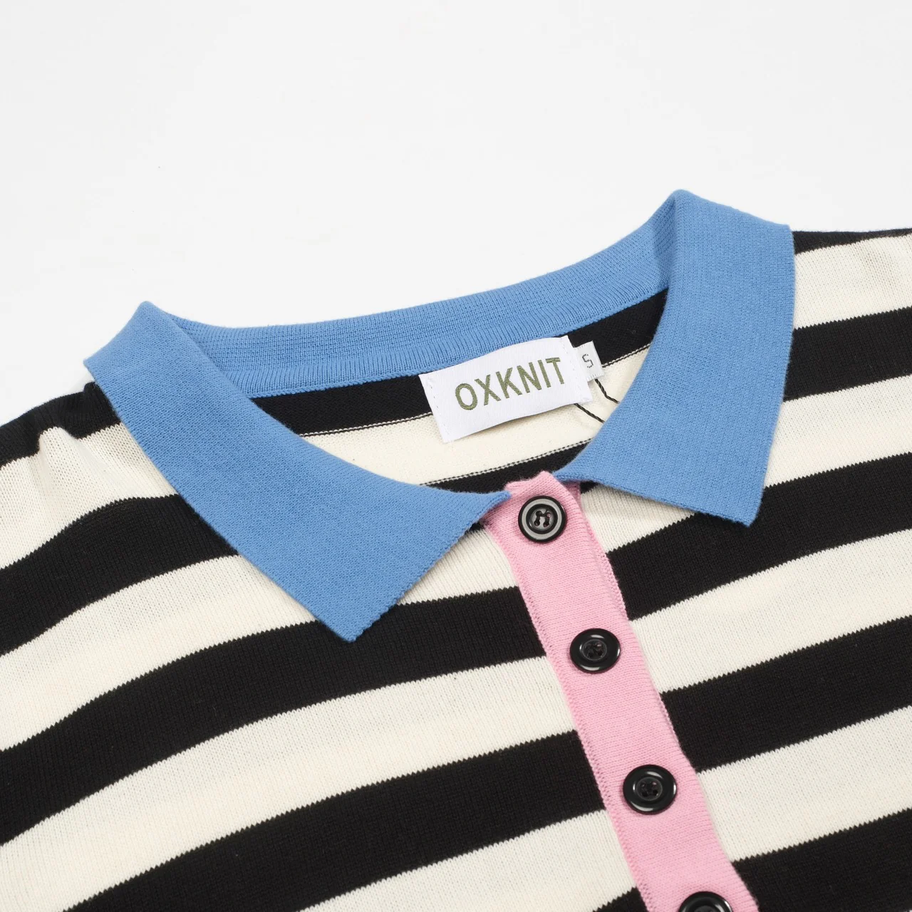 Women's black stripes vintage collage knitwear - Image 4