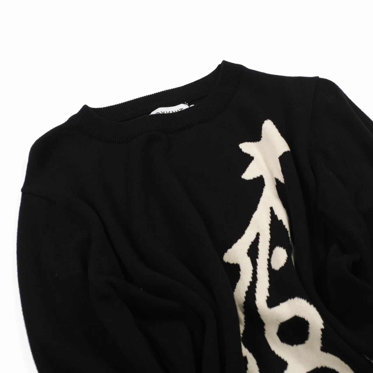 Women's black vintage pattern striped knitwear - Image 9