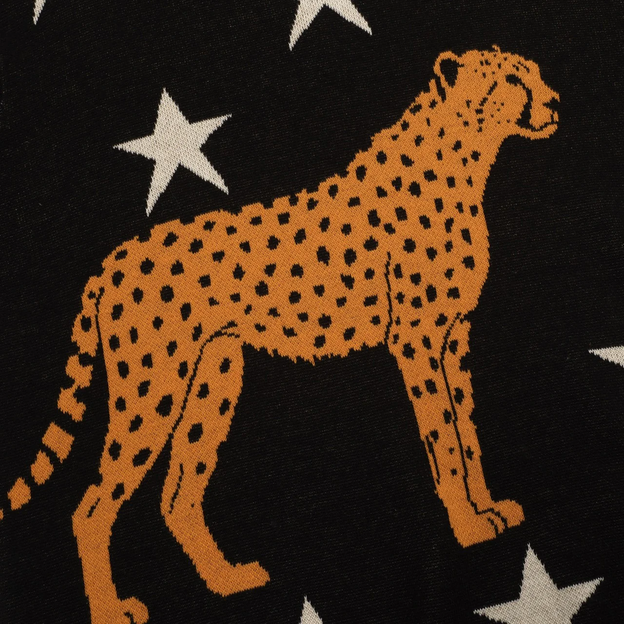 Women's black vintage star cheetah street fashion jacquard knit set - Image 12
