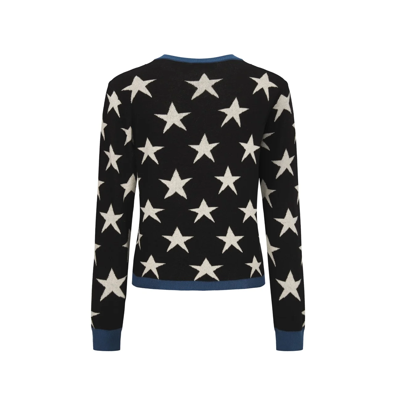 Women's black vintage star cheetah street fashion jacquard knit set - Image 4