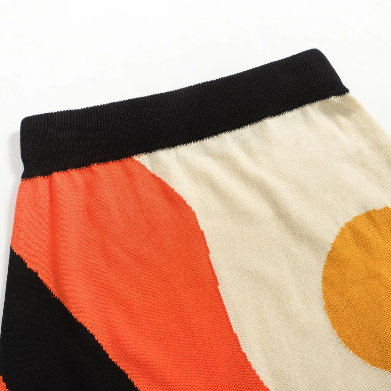 Women's black vintage striped knitted skirt - Image 4
