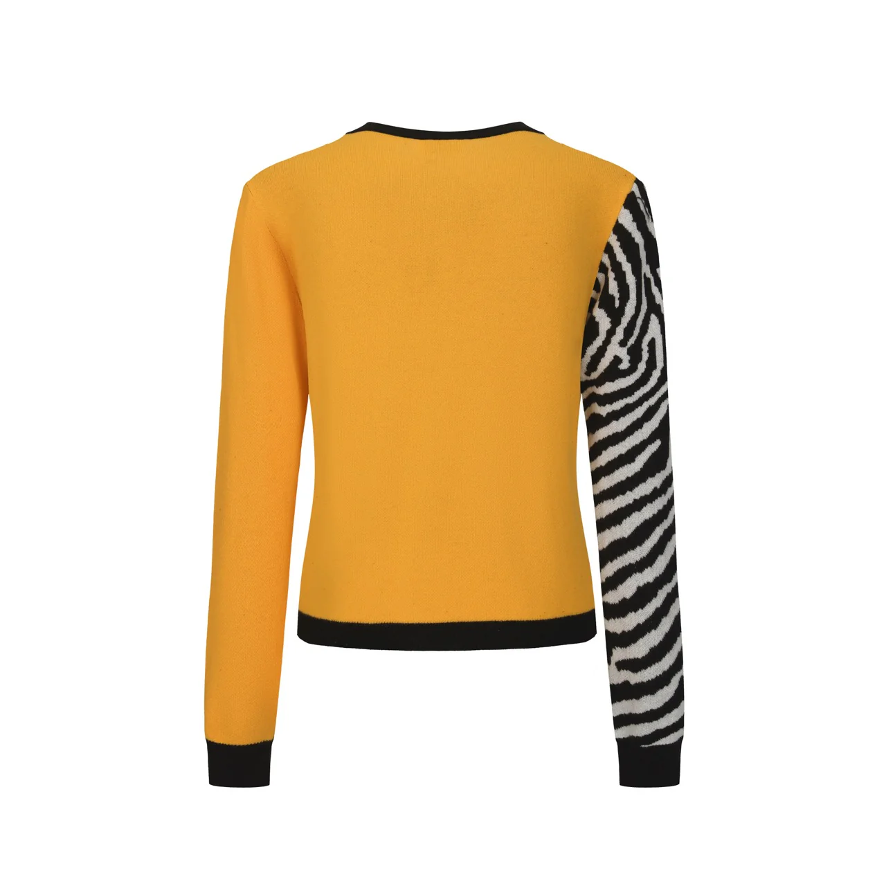Women's black vintage striped small horse street fashion jacquard knit set - Image 3