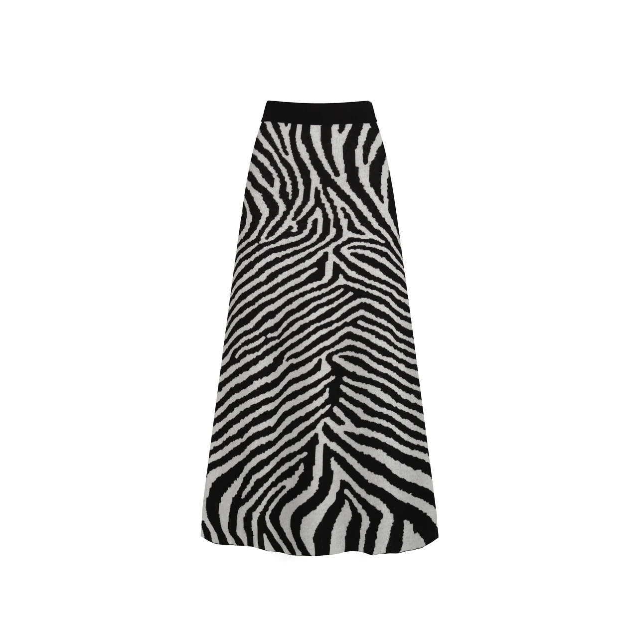 Women's black vintage striped small horse street fashion jacquard knit set - Image 4