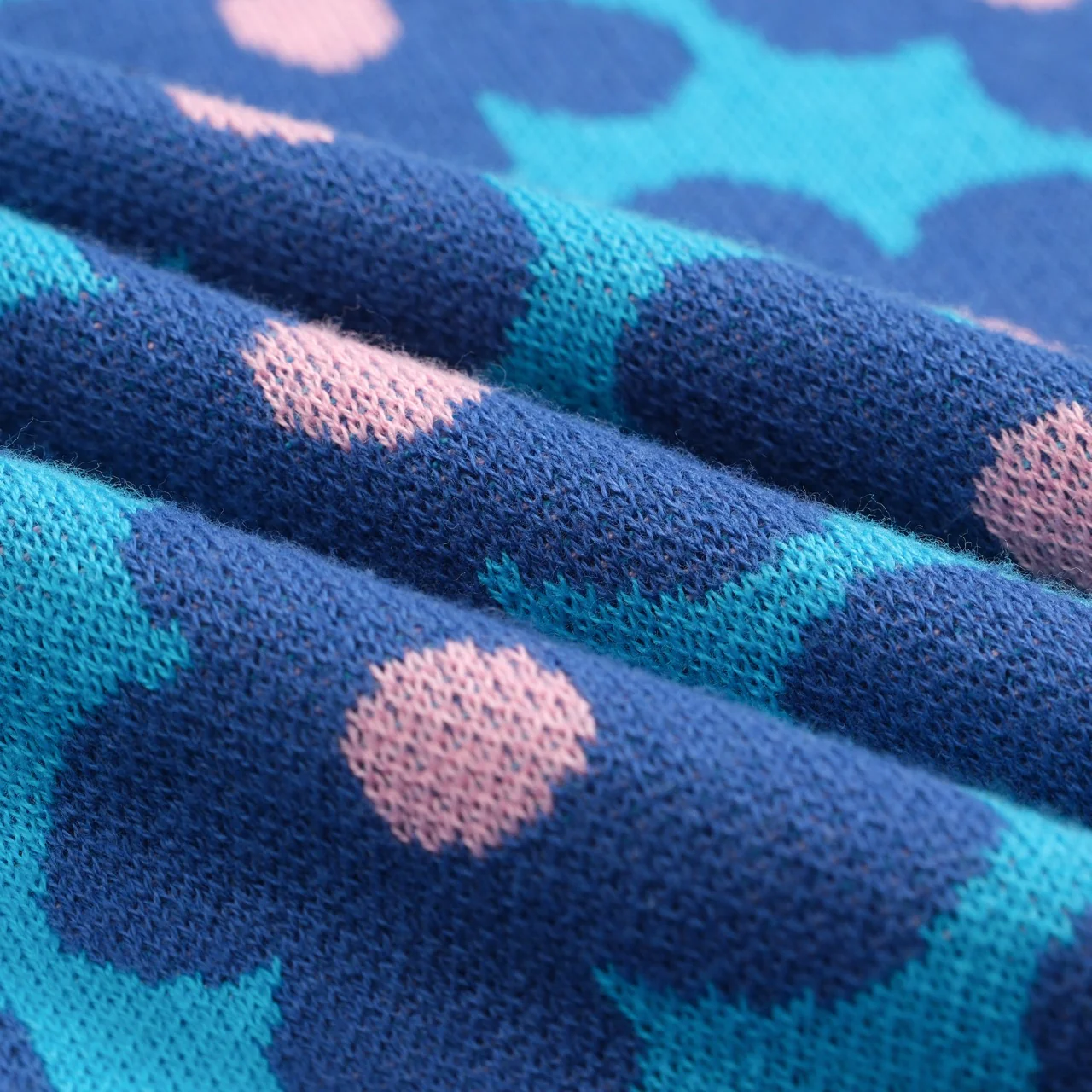 Women's Blue floral Jacquard vintage knitwear - Image 7