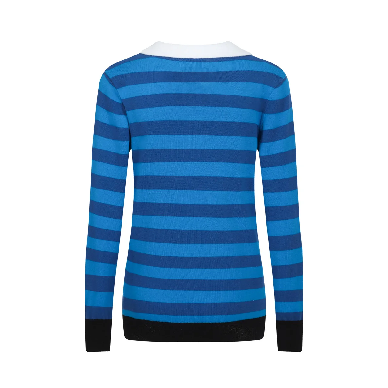 Women's blue striped vintage collage knitwear - Image 3